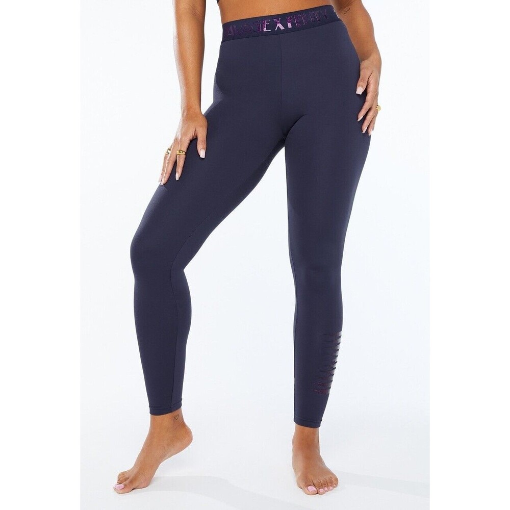 Savage X Fenty Leggings Small High Waist Forever Savage Blue Purple Glitter